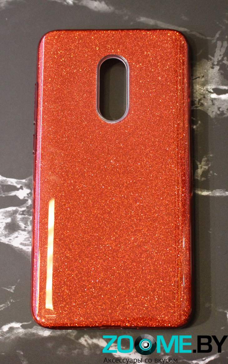 Чехол для Xiaomi Redmi Note 4X Fashion Case силиконовый красный блестящий