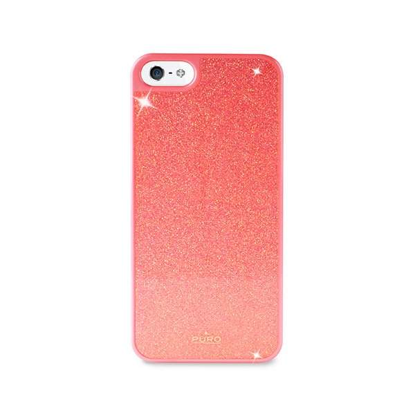 Чехол-накладка для iPhone 5/5s пластик PURO GLITTER COVER розовый (IPC5GLITTERFCS)