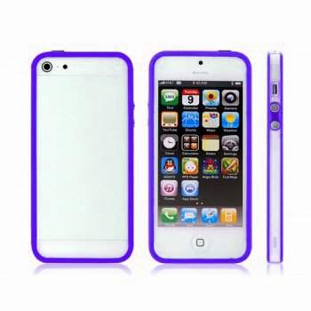 Чехол для iPhone 5c бампер SMART фиолетовый с прозрачной вставкой