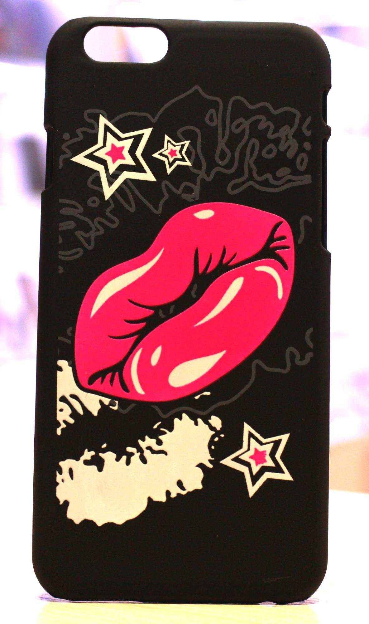 Чехол-накладка для iPhone 6 пластик Fashion Case губы и звездочки