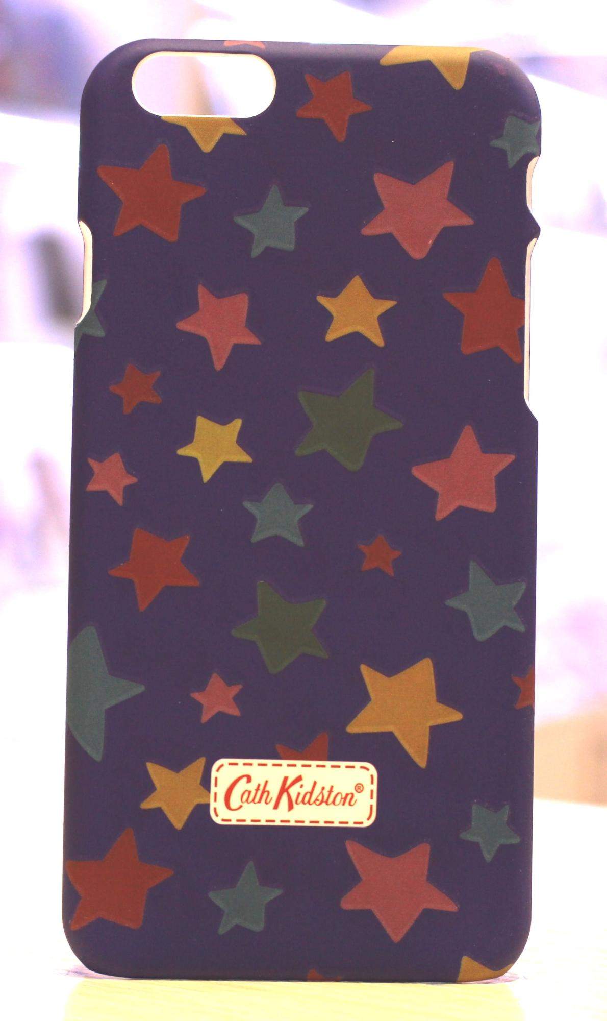 Чехол-накладка для iPhone 6 пластик Cath Kidston фиолетовый с цветными звездочками