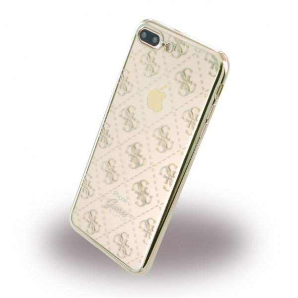 Чехол для iPhone 7 Plus пластик Guess 4G Transparent Hard Gold (GUHCP7LTR4GG)