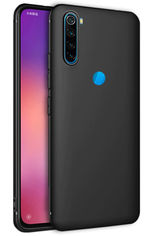 Чехол для Xiaomi Redmi Note 8 силиконовый матовый черный