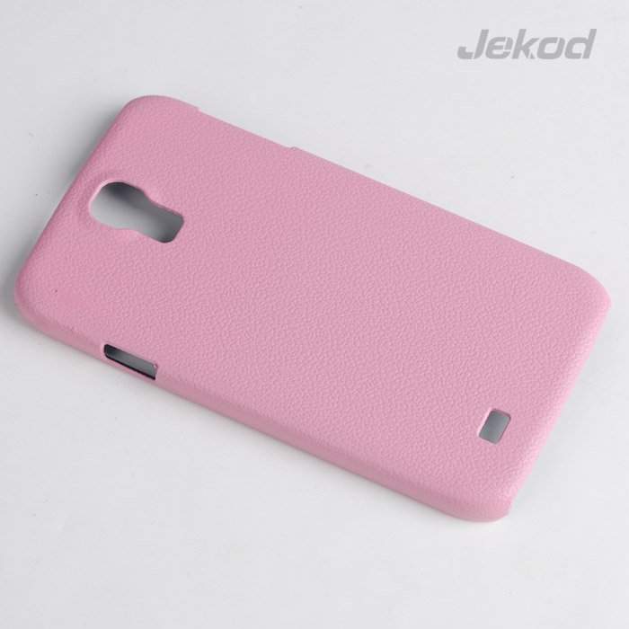 Чехол для Samsung i9500 Galaxy S IV кожаный Jekod розовый (пленка в комплекте)