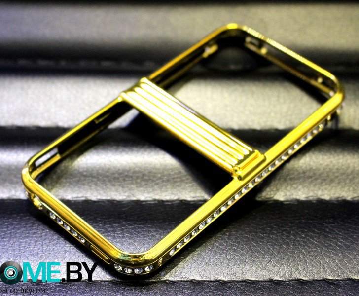 Бампер для iPhone 4/4S металлический Newsh золотой